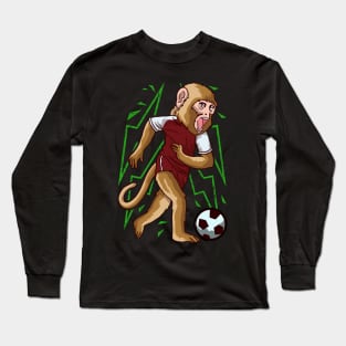 Funny Monkey Tee Soccer Players Cool Bungle Monkey Lovers Long Sleeve T-Shirt